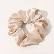 Wholesale Custom Hair Accessories Fabric Elastic Hair Band Satin Artificial Silk Scrunchies for Girls